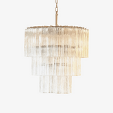 Venus - Waterfall Inspired Foggy Glass Round Chandelier LUMINORLIGHTING