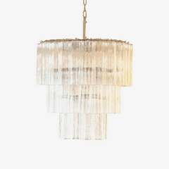 Venus - Waterfall Inspired Foggy Glass Round Chandelier LUMINORLIGHTING