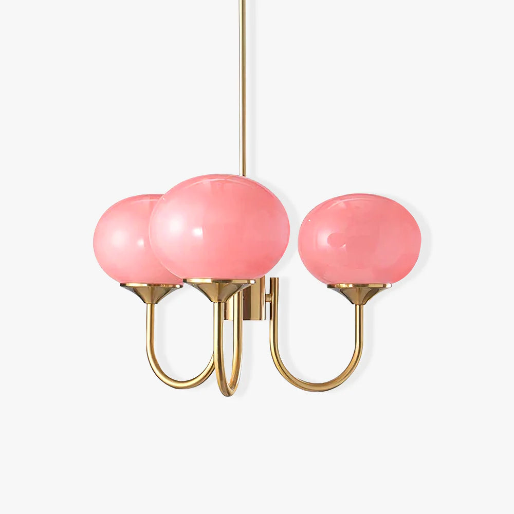 Lollipop - Painted Glass Lampshade Pendant Lighting, White/Pink/Creamy LUMINORLIGHTING