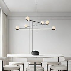 Contemporary Pearl Pendant Lamp, Glass Lampshade w/ Metal Frame, 3 Style LUMINORLIGHTING