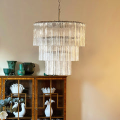 Venus - Waterfall Inspired Foggy Glass Round Chandelier LUMINORLIGHTING