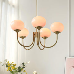 Lollipop - Painted Glass Lampshade Pendant Lighting, White/Pink/Creamy LUMINORLIGHTING