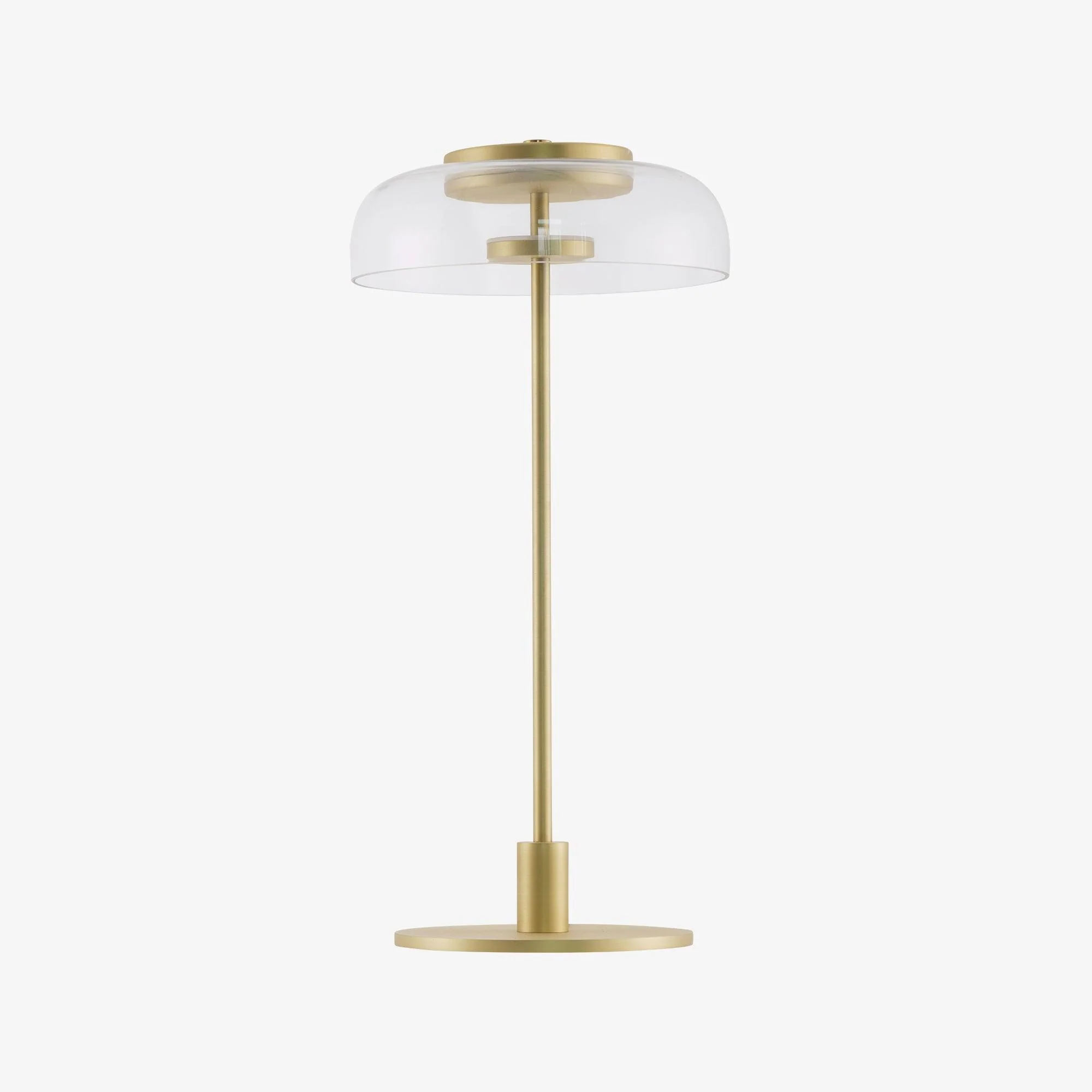 Calvessa - Glass & Metal Table Lamp, Brass/Black LUMINORLIGHTING