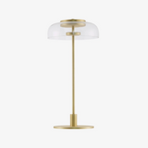 Calvessa - Glass & Metal Table Lamp, Brass/Black LUMINORLIGHTING