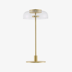 Calvessa - Glass & Metal Table Lamp, Brass/Black LUMINORLIGHTING