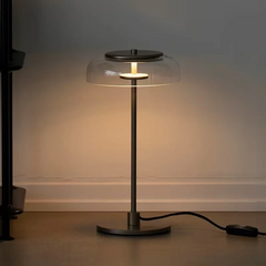 Calvessa - Glass & Metal Table Lamp, Brass/Black LUMINORLIGHTING