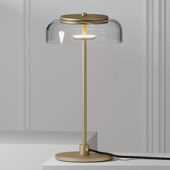 Calvessa - Glass & Metal Table Lamp, Brass/Black LUMINORLIGHTING