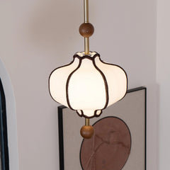 Lucette - New Asian Lantern Shape Fabric Pendant Light LUMINORLIGHTING
