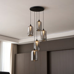 Obscura - Contemporary Style Smoked Glass Pendant Lamp, 5 Style LUMINORLIGHTING