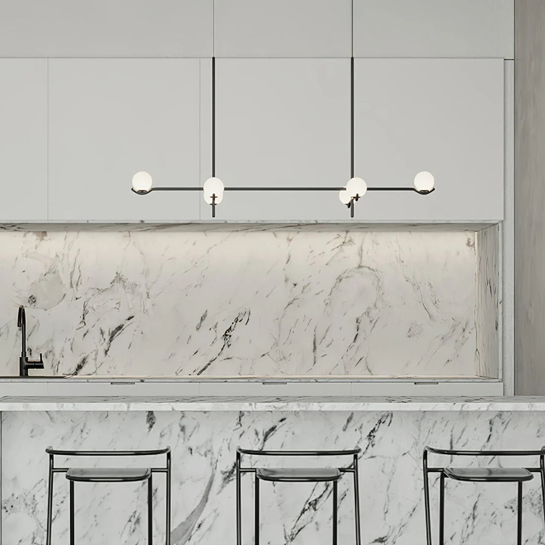 Contemporary Pearl Pendant Lamp, Glass Lampshade w/ Metal Frame, 3 Style LUMINORLIGHTING