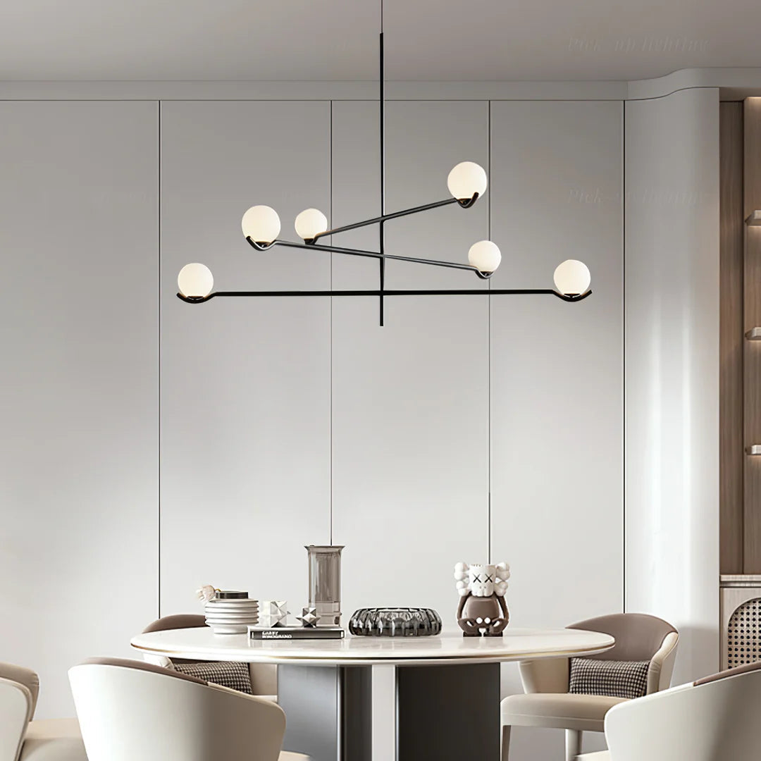 Contemporary Pearl Pendant Lamp, Glass Lampshade w/ Metal Frame, 3 Style LUMINORLIGHTING