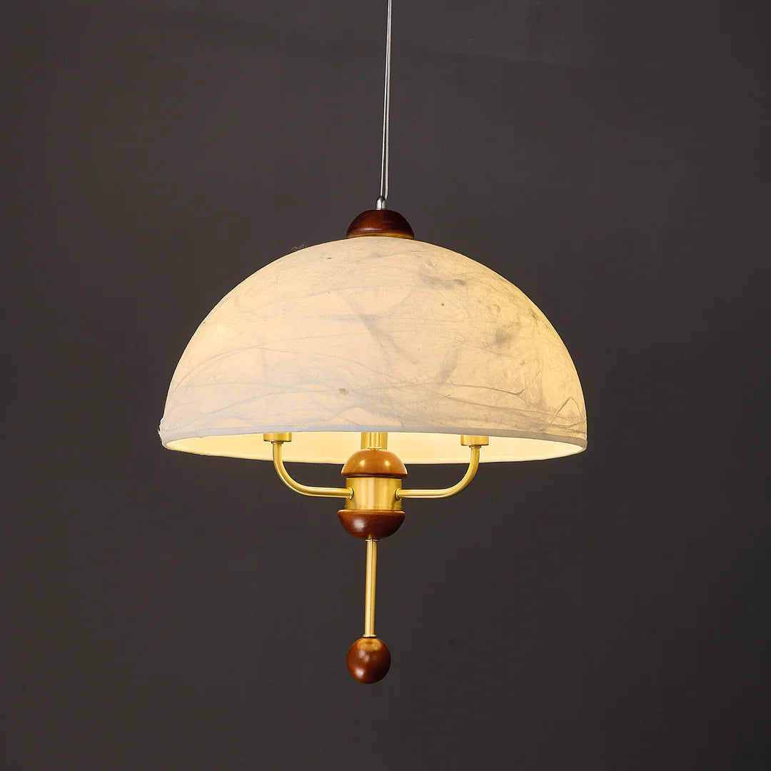 Victoria Retro Pedal Pendant Lamp, Fabric & Wood Decor, 3 Style LUMINORLIGHTING