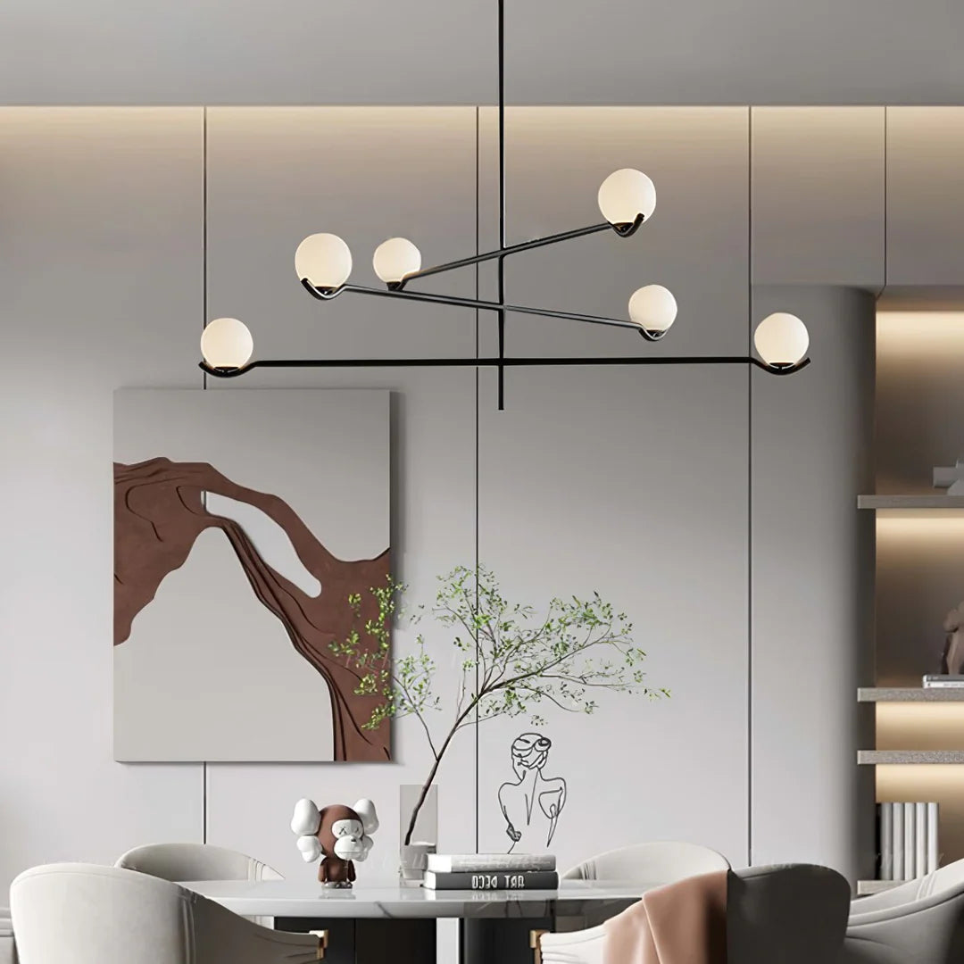 Contemporary Pearl Pendant Lamp, Glass Lampshade w/ Metal Frame, 3 Style LUMINORLIGHTING