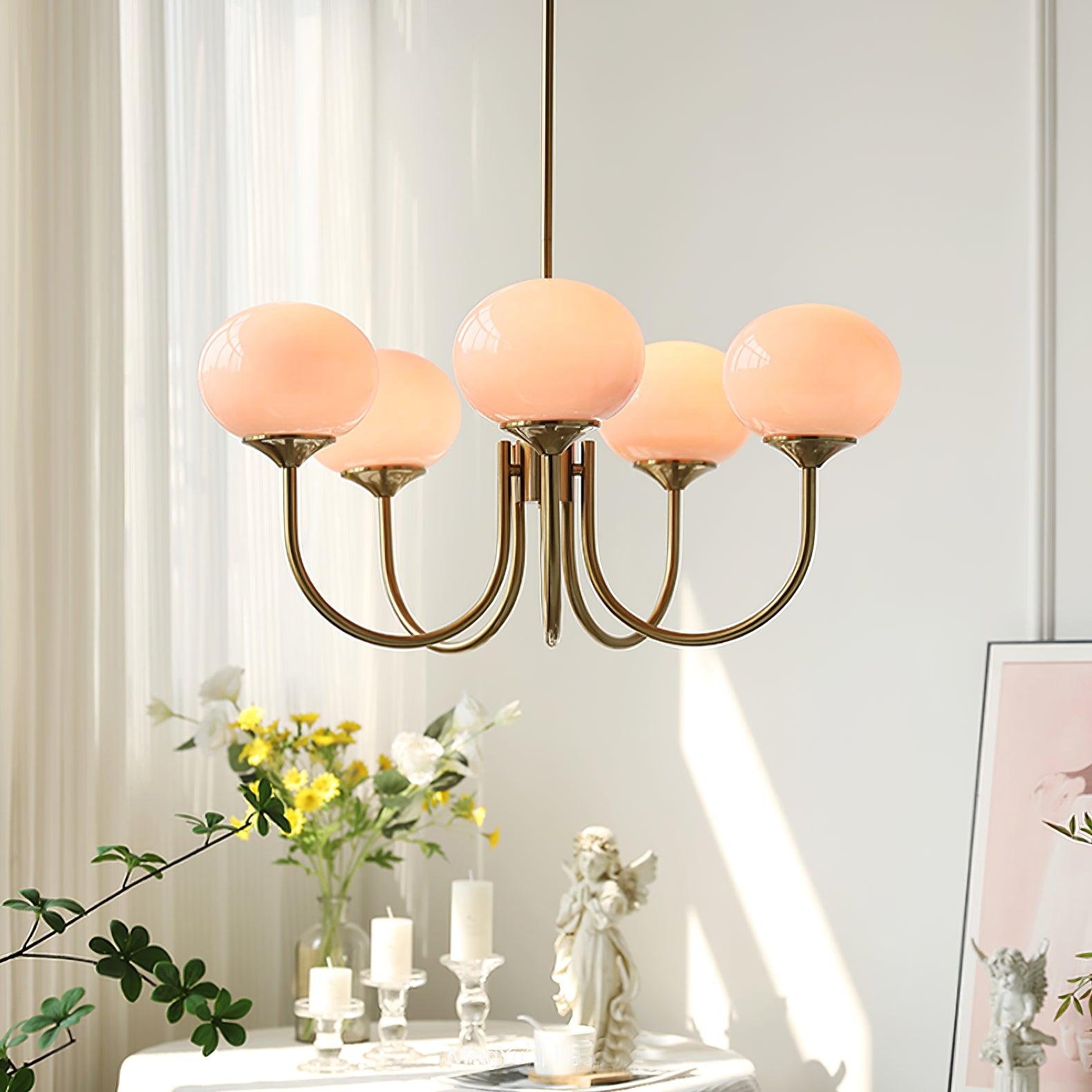 Lollipop - Painted Glass Lampshade Pendant Lighting, White/Pink/Creamy LUMINORLIGHTING