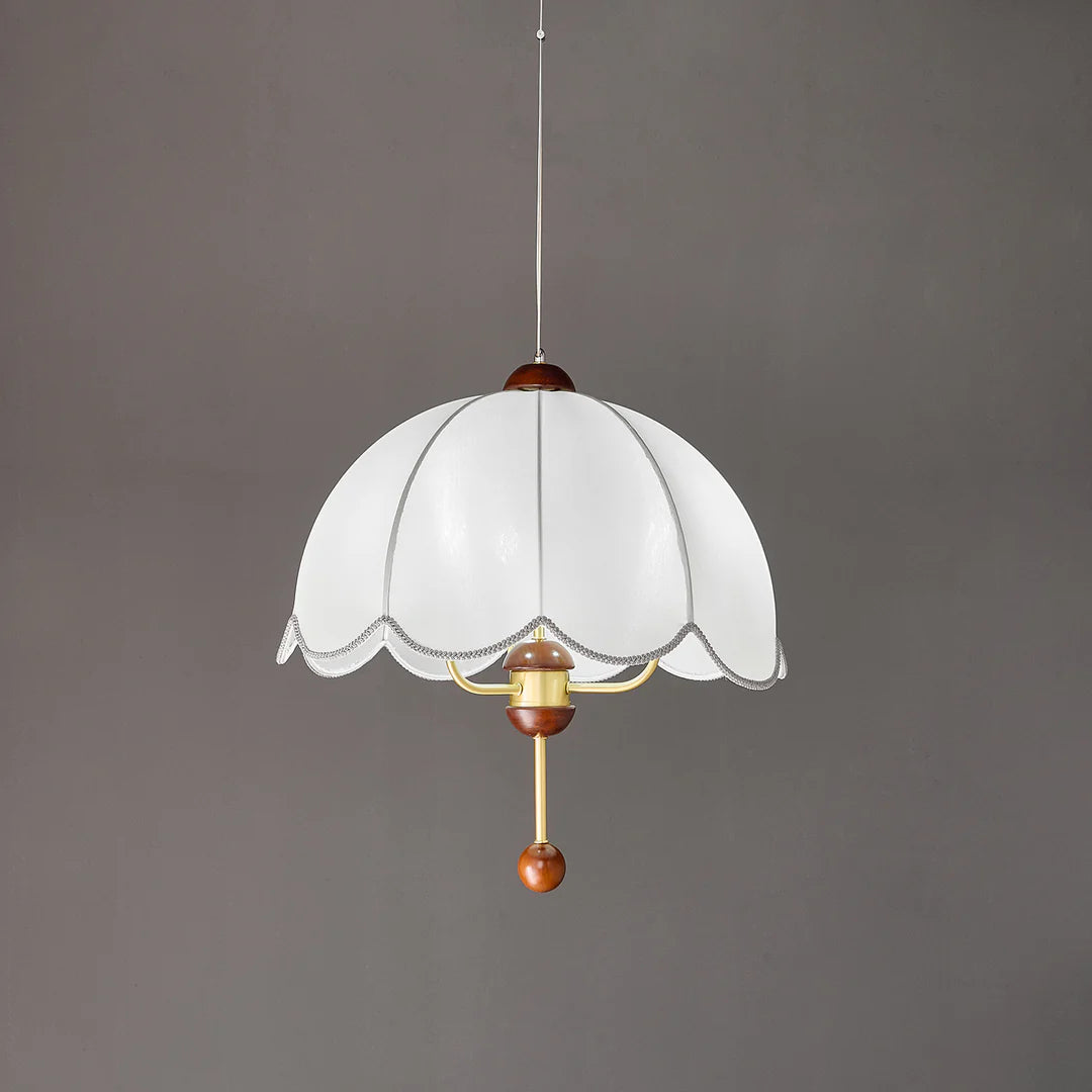 Victoria Retro Pedal Pendant Lamp, Fabric & Wood Decor, 3 Style LUMINORLIGHTING