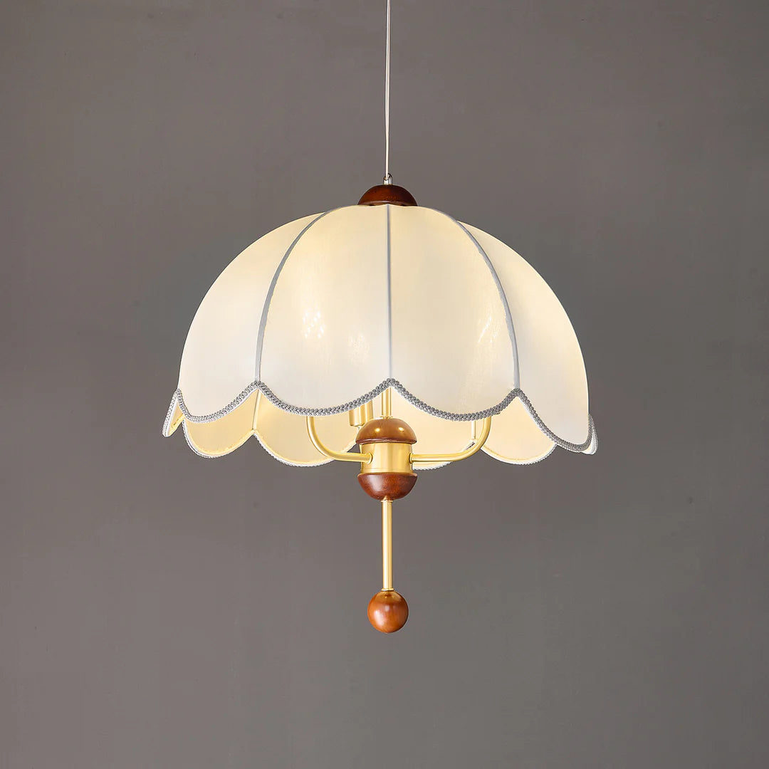 Victoria Retro Pedal Pendant Lamp, Fabric & Wood Decor, 3 Style LUMINORLIGHTING