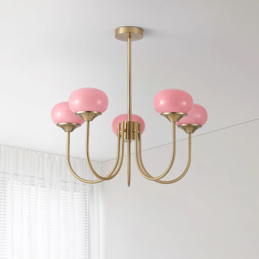 Lollipop - Painted Glass Lampshade Pendant Lighting, White/Pink/Creamy LUMINORLIGHTING