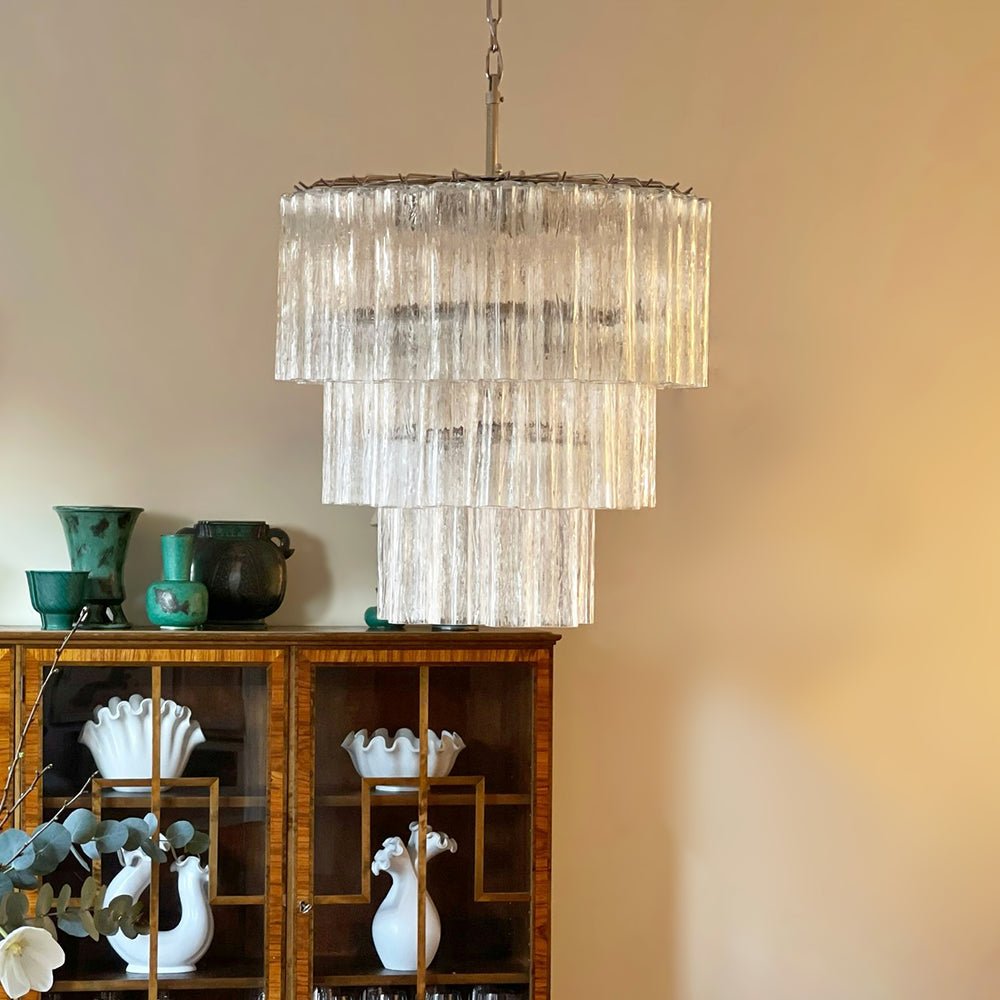 Venus - Waterfall Inspired Foggy Glass Round Chandelier LUMINORLIGHTING