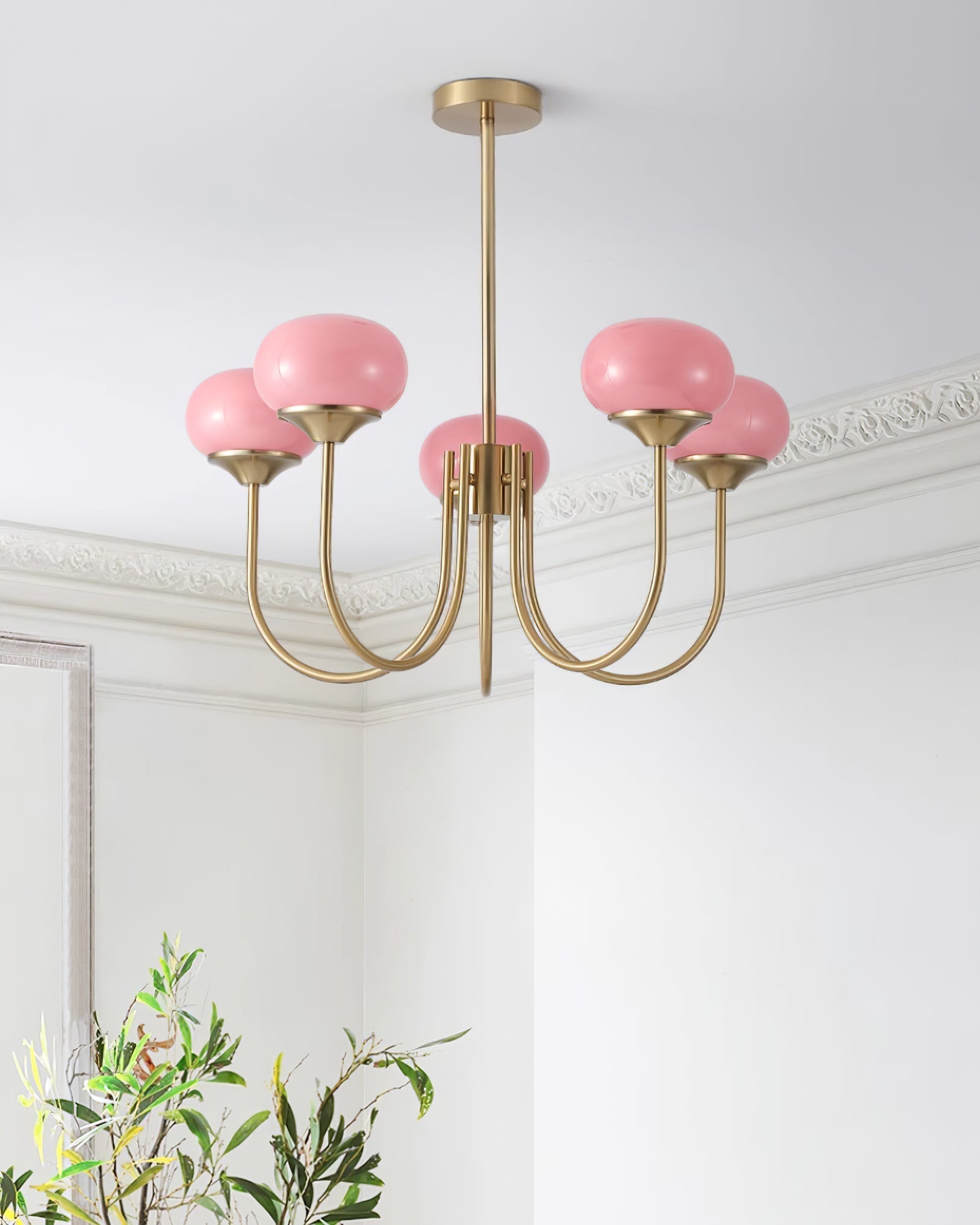 Lollipop - Painted Glass Lampshade Pendant Lighting, White/Pink/Creamy LUMINORLIGHTING
