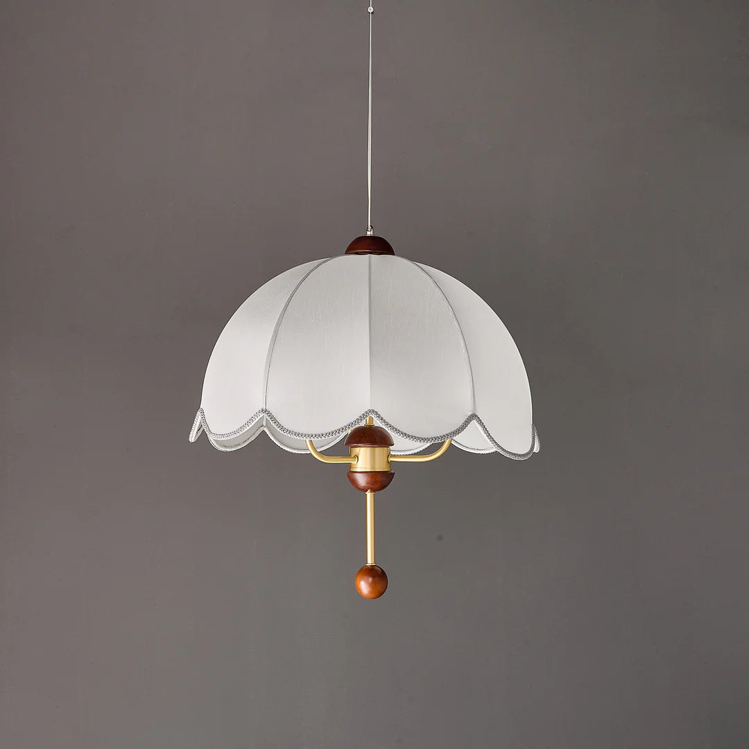 Victoria Retro Pedal Pendant Lamp, Fabric & Wood Decor, 3 Style LUMINORLIGHTING