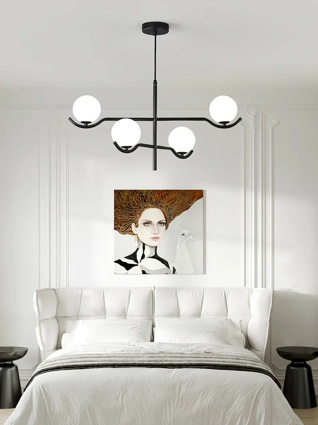Contemporary Pearl Pendant Lamp, Glass Lampshade w/ Metal Frame, 3 Style LUMINORLIGHTING