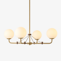 Equalism - Geometric Metal Frame with Frosted Glass Lampshade Pendant Lighting, 2/3/4/6 Head LUMINORLIGHTING