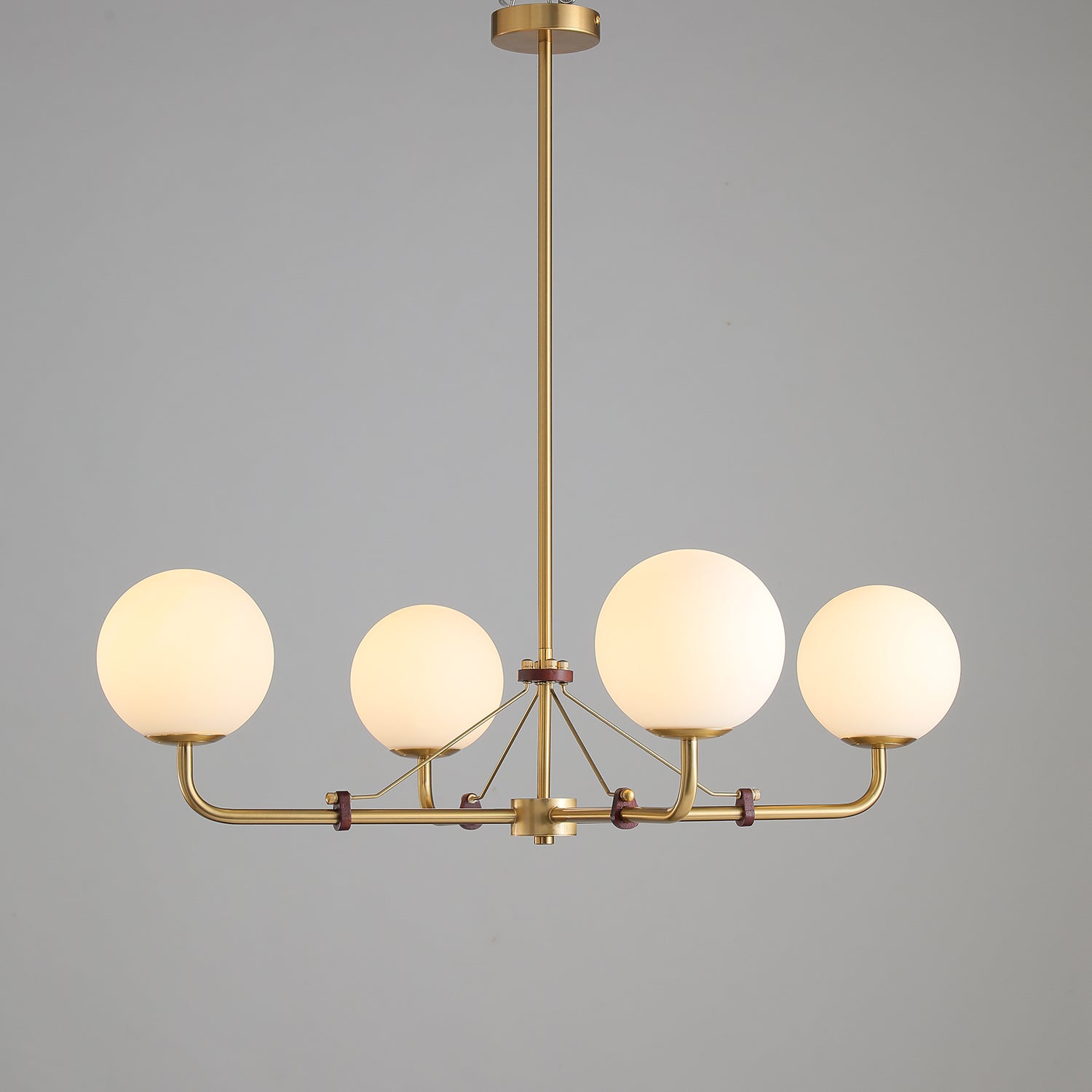 Equalism - Geometric Metal Frame with Frosted Glass Lampshade Pendant Lighting, 2/3/4/6 Head LUMINORLIGHTING
