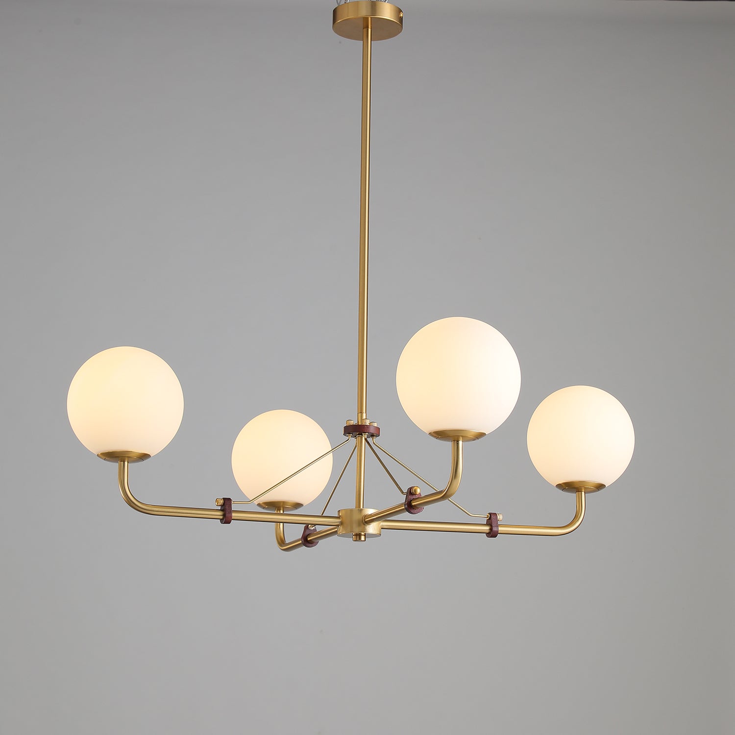 Equalism - Geometric Metal Frame with Frosted Glass Lampshade Pendant Lighting, 2/3/4/6 Head LUMINORLIGHTING