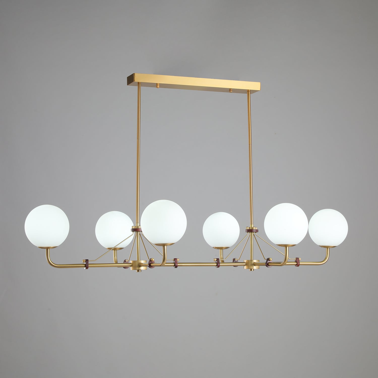 Equalism - Geometric Metal Frame with Frosted Glass Lampshade Pendant Lighting, 2/3/4/6 Head LUMINORLIGHTING