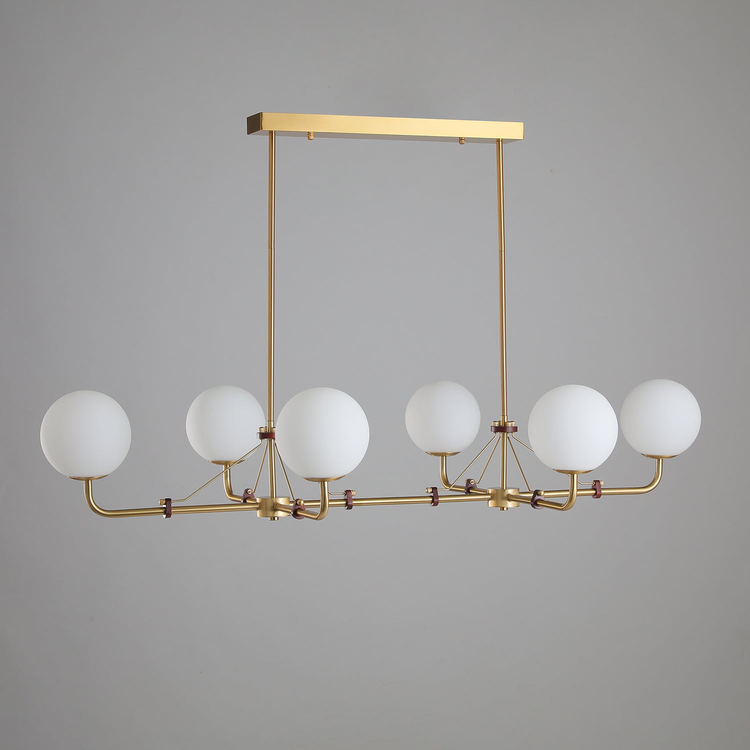 Equalism - Geometric Metal Frame with Frosted Glass Lampshade Pendant Lighting, 2/3/4/6 Head LUMINORLIGHTING