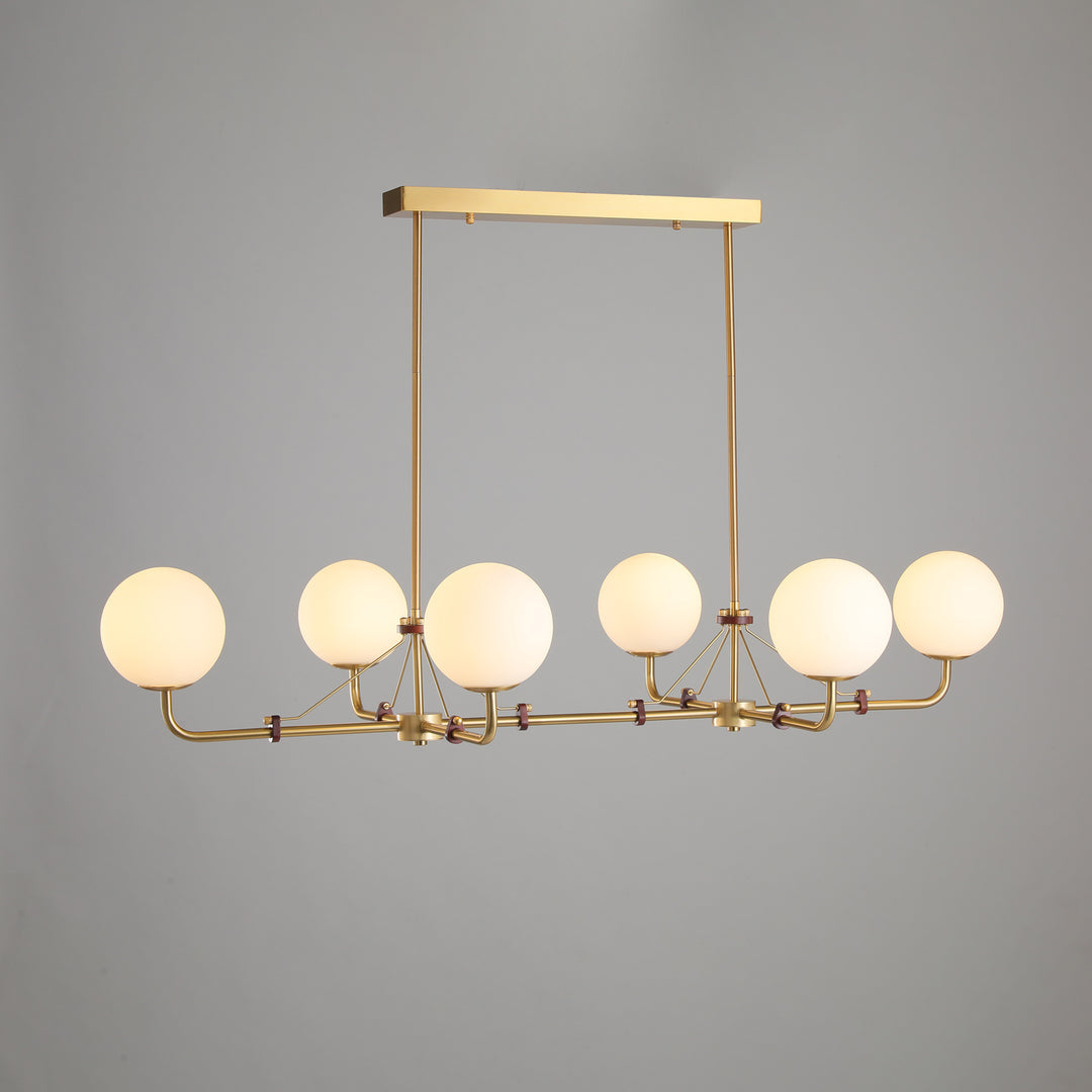 Equalism - Geometric Metal Frame with Frosted Glass Lampshade Pendant Lighting, 2/3/4/6 Head LUMINORLIGHTING