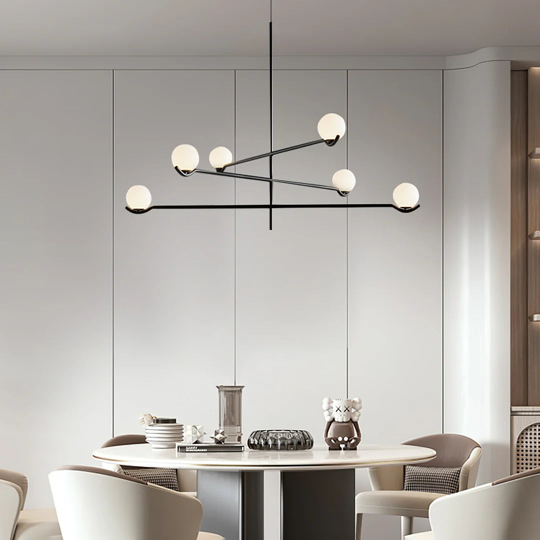 Contemporary Pearl Pendant Lamp, Glass Lampshade w/ Metal Frame, 3 Style LUMINORLIGHTING