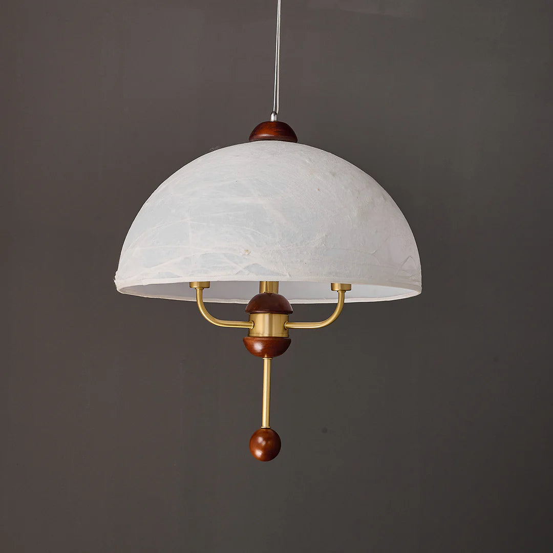 Victoria Retro Pedal Pendant Lamp, Fabric & Wood Decor, 3 Style LUMINORLIGHTING