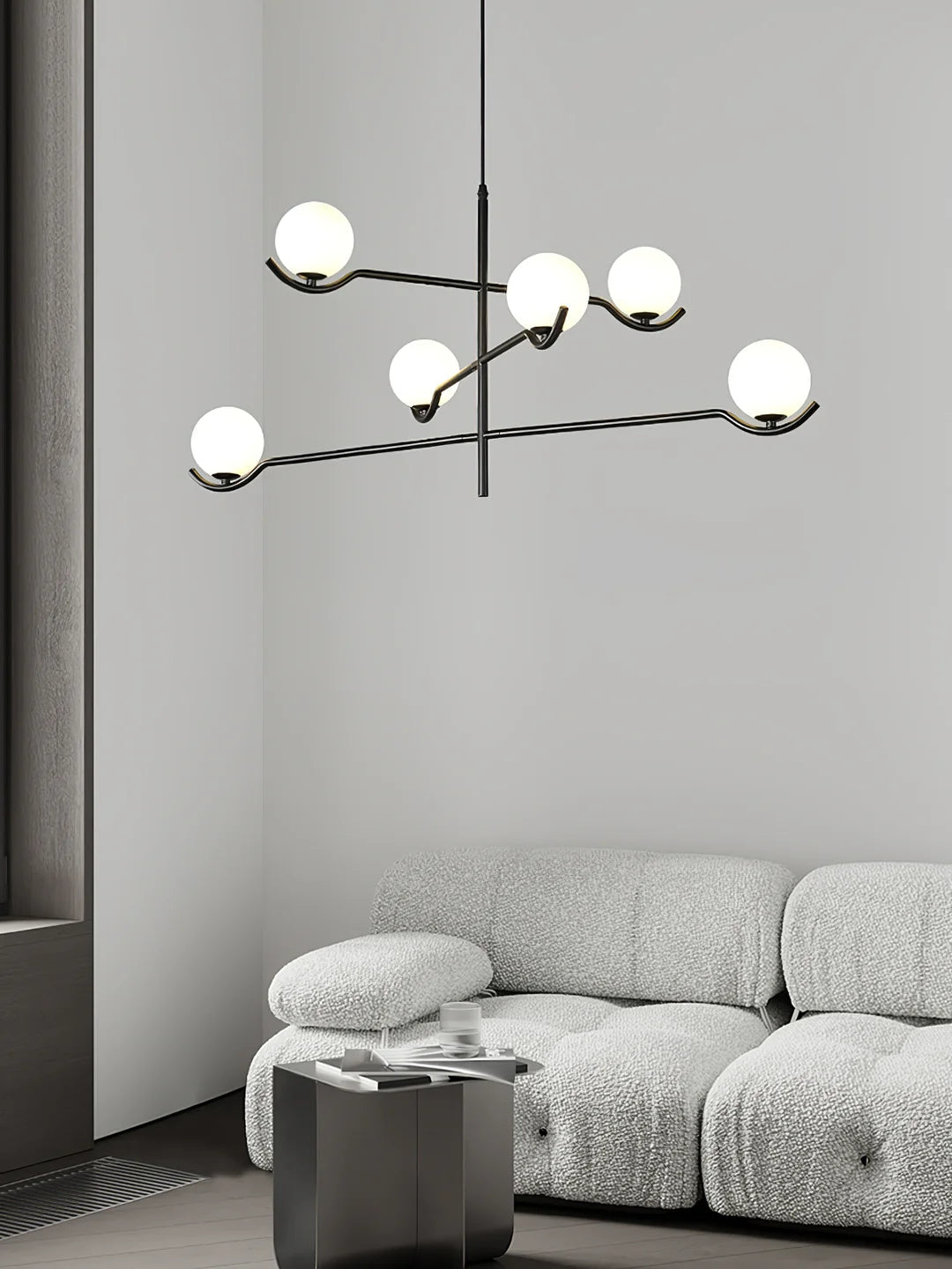 Contemporary Pearl Pendant Lamp, Glass Lampshade w/ Metal Frame, 3 Style LUMINORLIGHTING