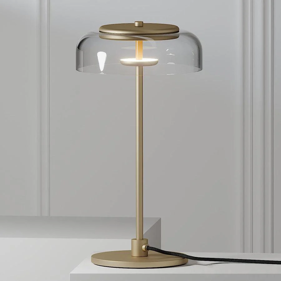 Calvessa - Glass & Metal Table Lamp, Brass/Black LUMINORLIGHTING