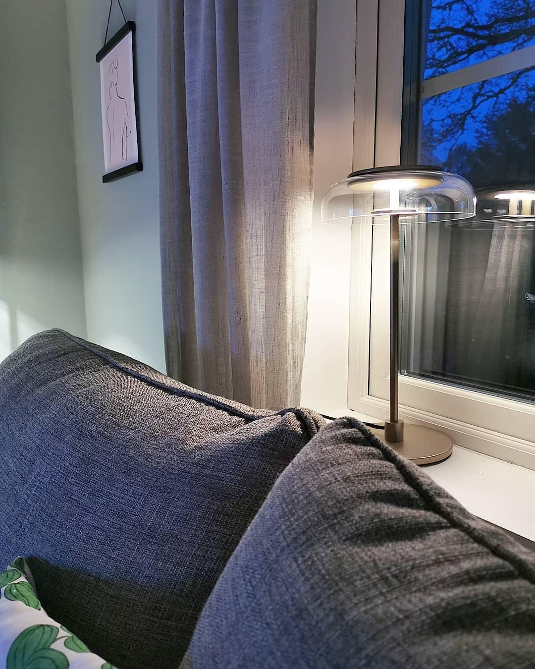 Calvessa - Glass & Metal Table Lamp, Brass/Black LUMINORLIGHTING