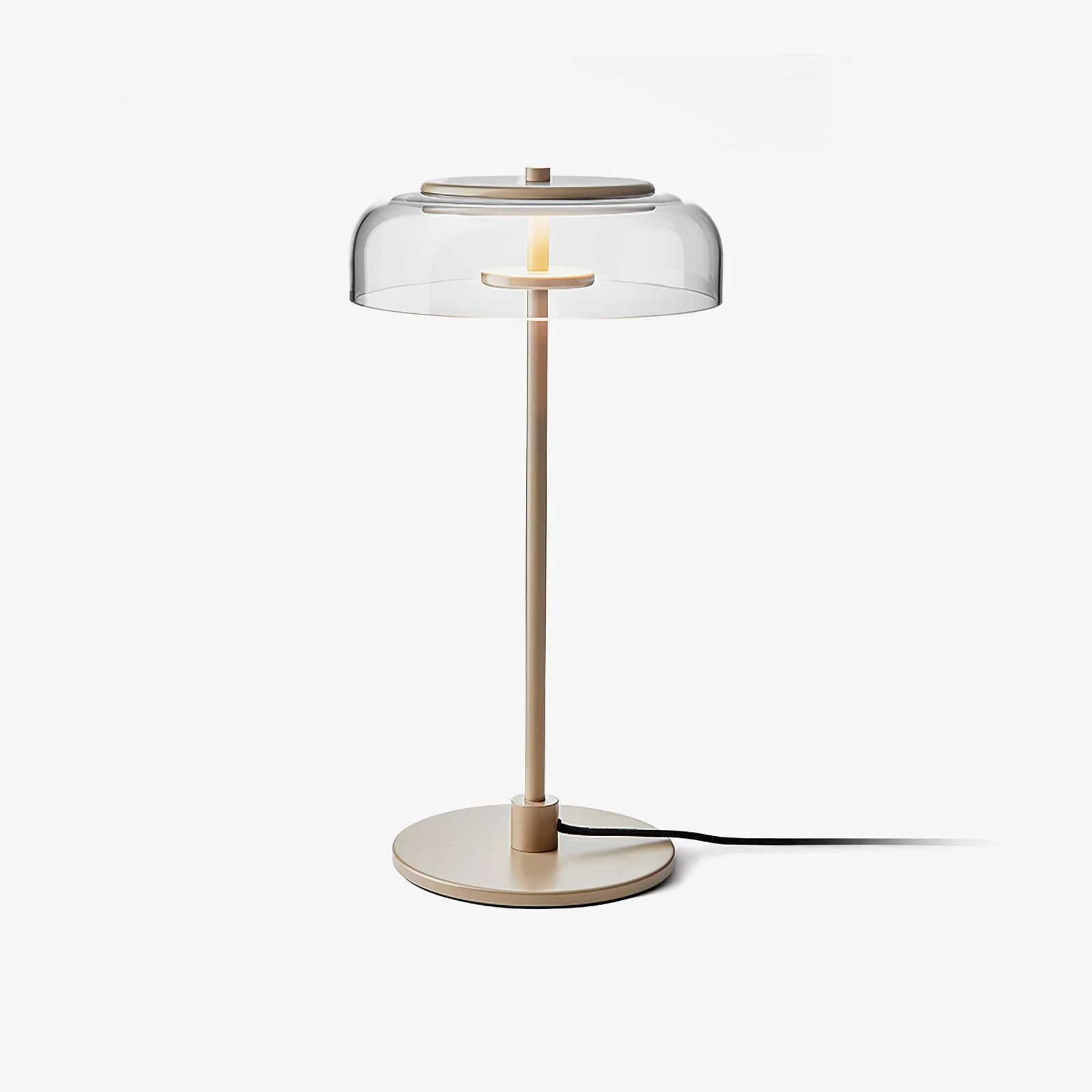 Calvessa - Glass & Metal Table Lamp, Brass/Black LUMINORLIGHTING
