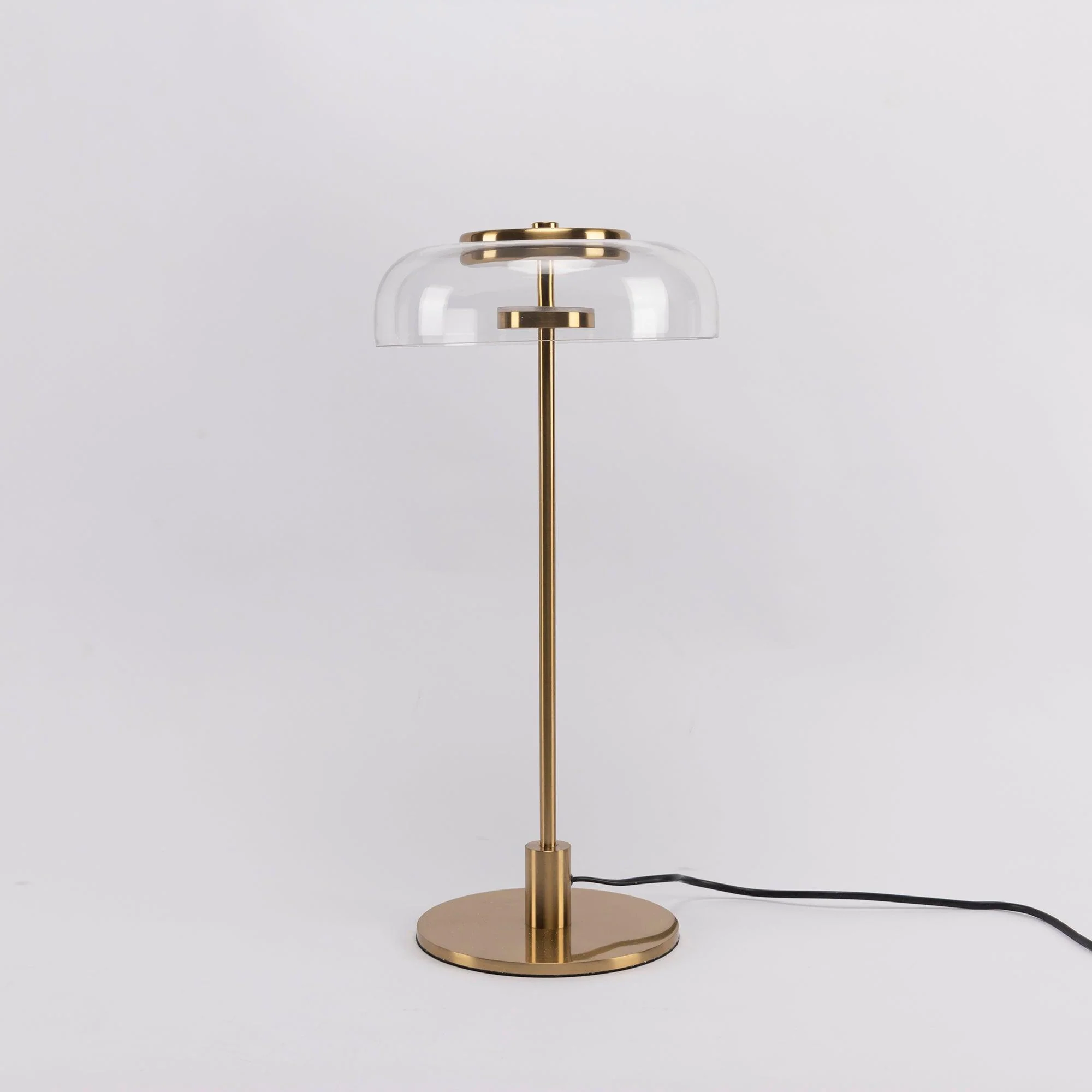Calvessa - Glass & Metal Table Lamp, Brass/Black LUMINORLIGHTING