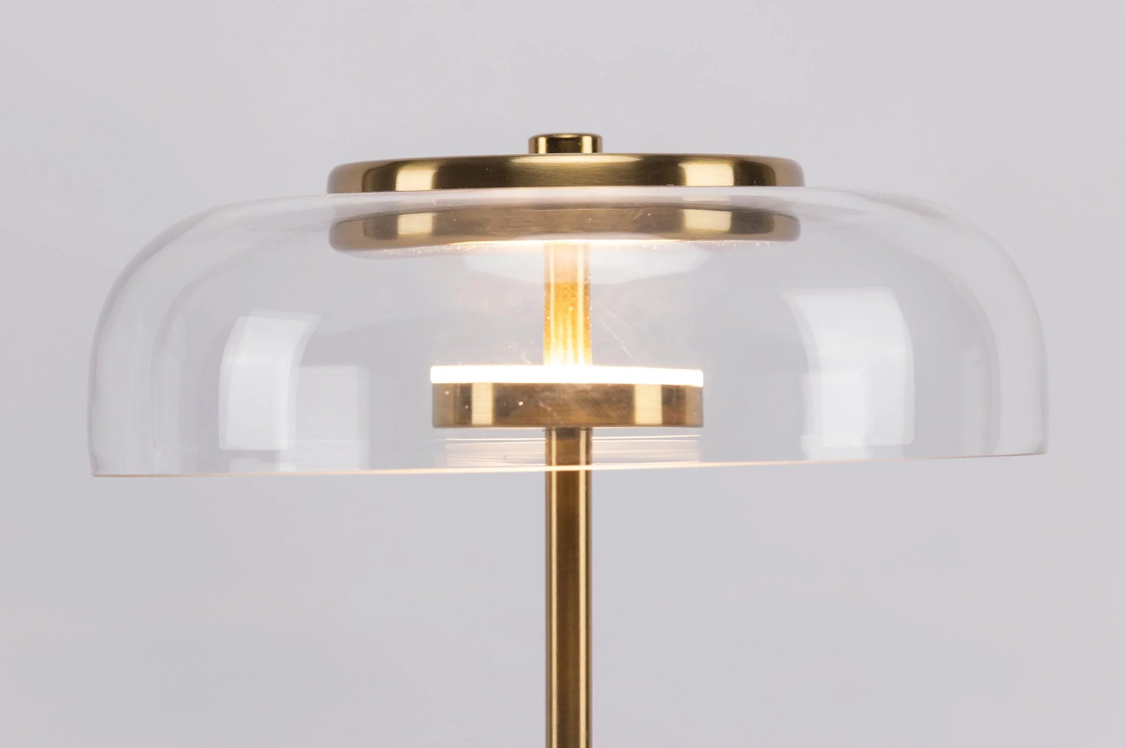 Calvessa - Glass & Metal Table Lamp, Brass/Black LUMINORLIGHTING