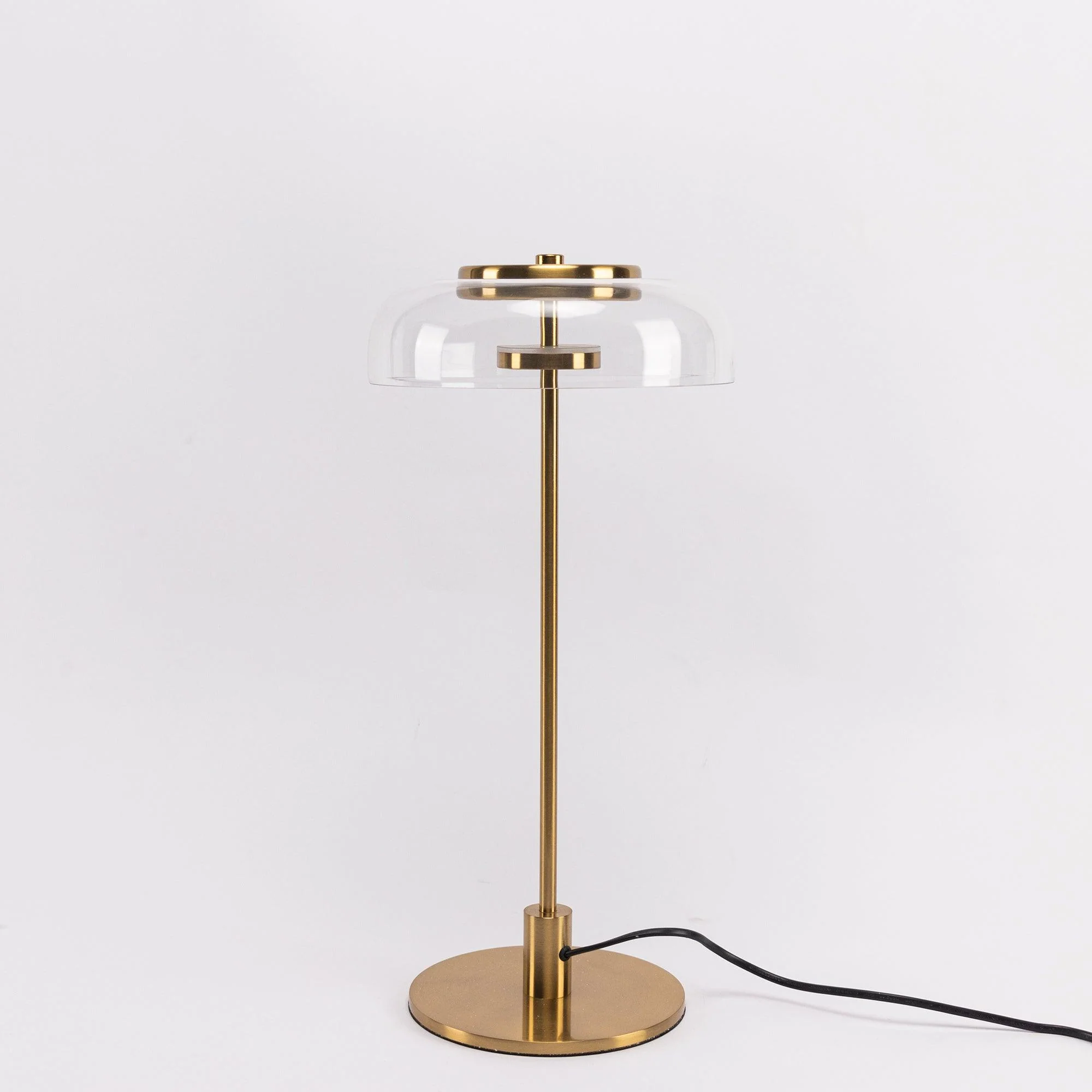 Calvessa - Glass & Metal Table Lamp, Brass/Black LUMINORLIGHTING