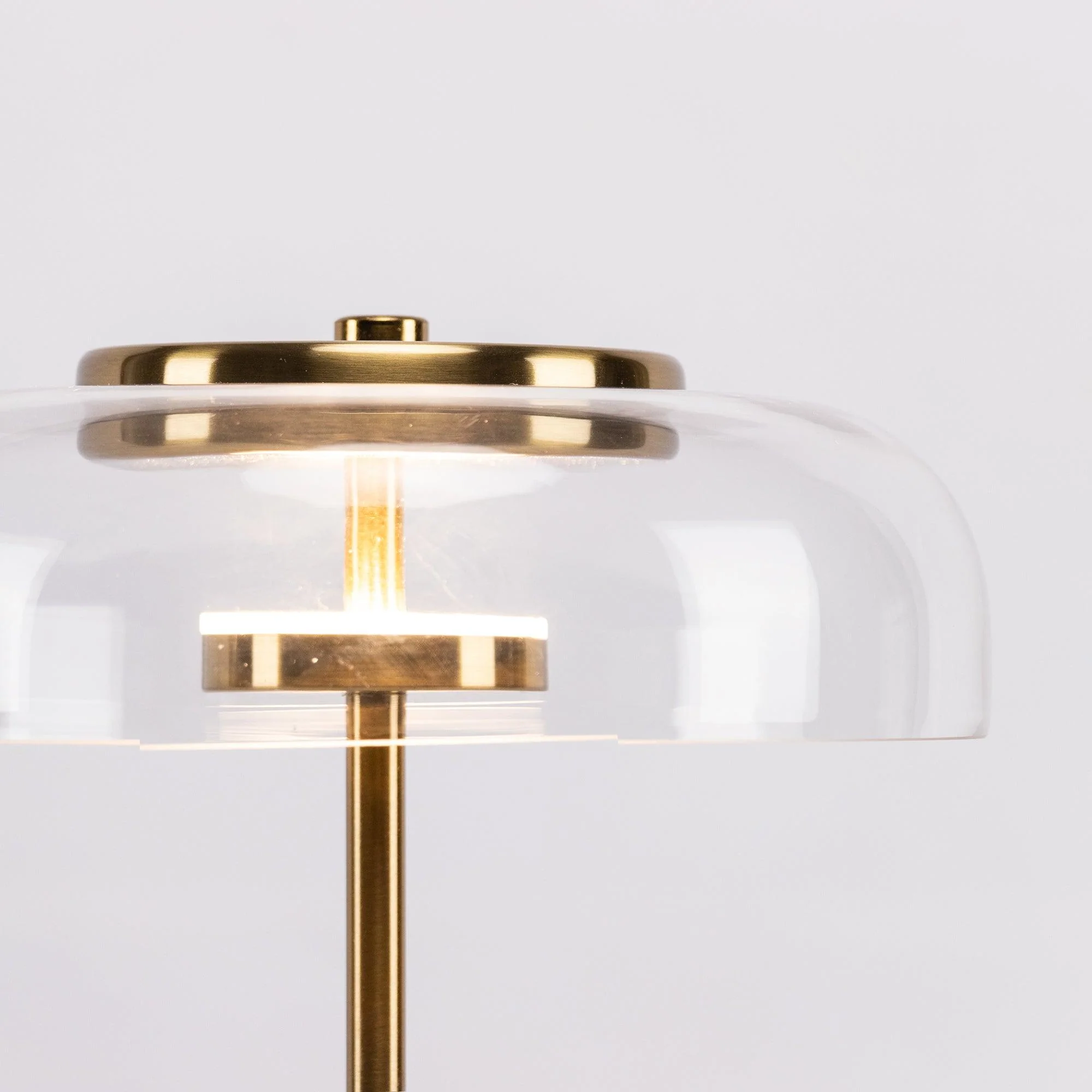 Calvessa - Glass & Metal Table Lamp, Brass/Black LUMINORLIGHTING