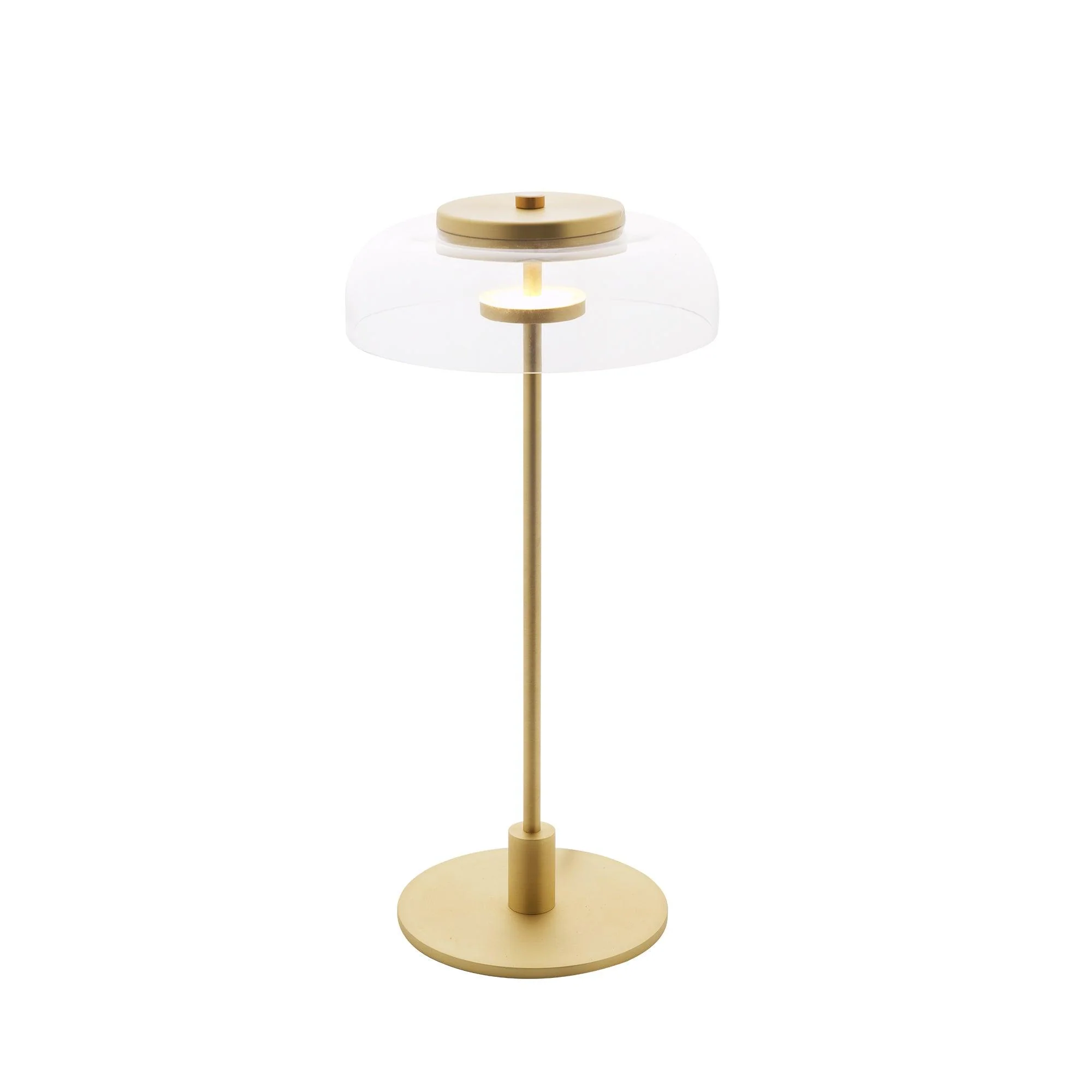 Calvessa - Glass & Metal Table Lamp, Brass/Black LUMINORLIGHTING