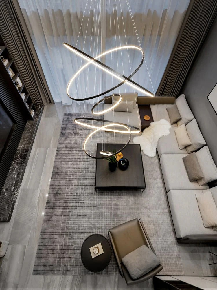 Cassida - Minimalism Circle Shape Chandelier Combo LUMINORLIGHTING