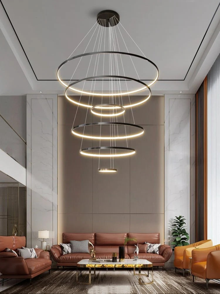 Cassida - Minimalism Circle Shape Chandelier Combo LUMINORLIGHTING