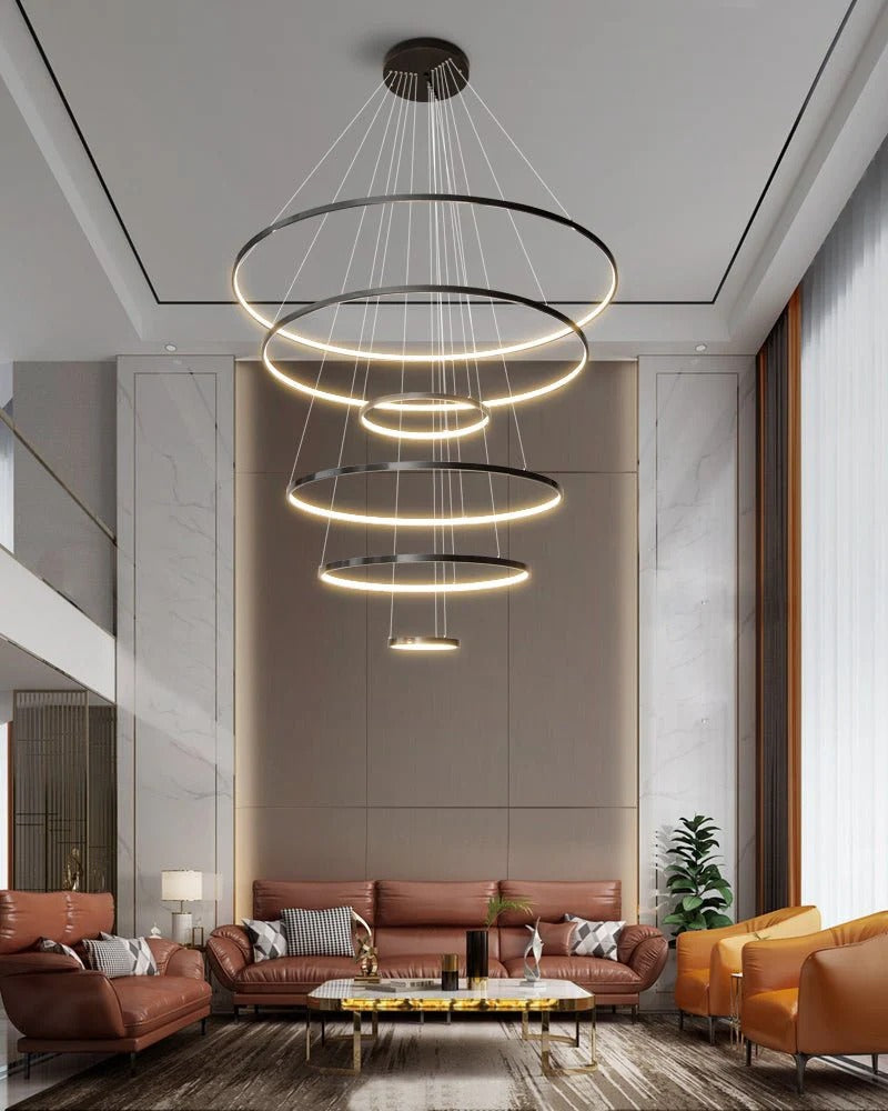 Cassida - Minimalism Circle Shape Chandelier Combo LUMINORLIGHTING