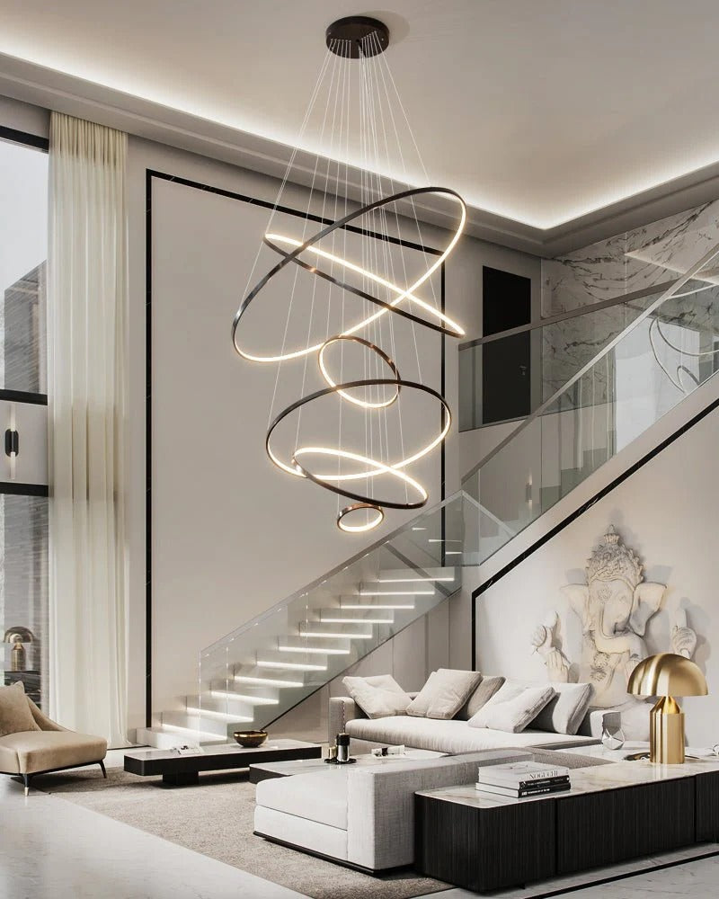 Cassida - Minimalism Circle Shape Chandelier Combo LUMINORLIGHTING