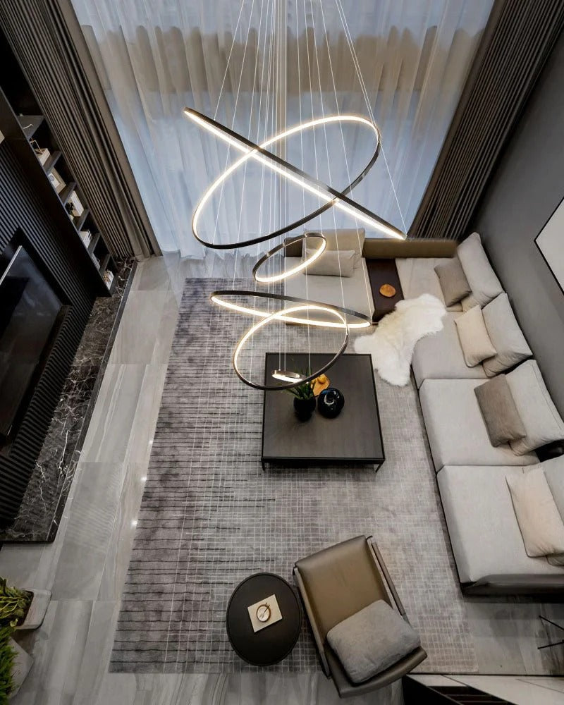 Cassida - Minimalism Circle Shape Chandelier Combo LUMINORLIGHTING