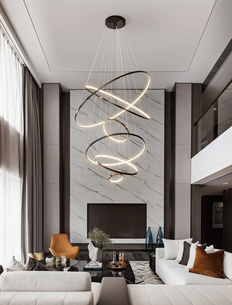 Cassida - Minimalism Circle Shape Chandelier Combo LUMINORLIGHTING