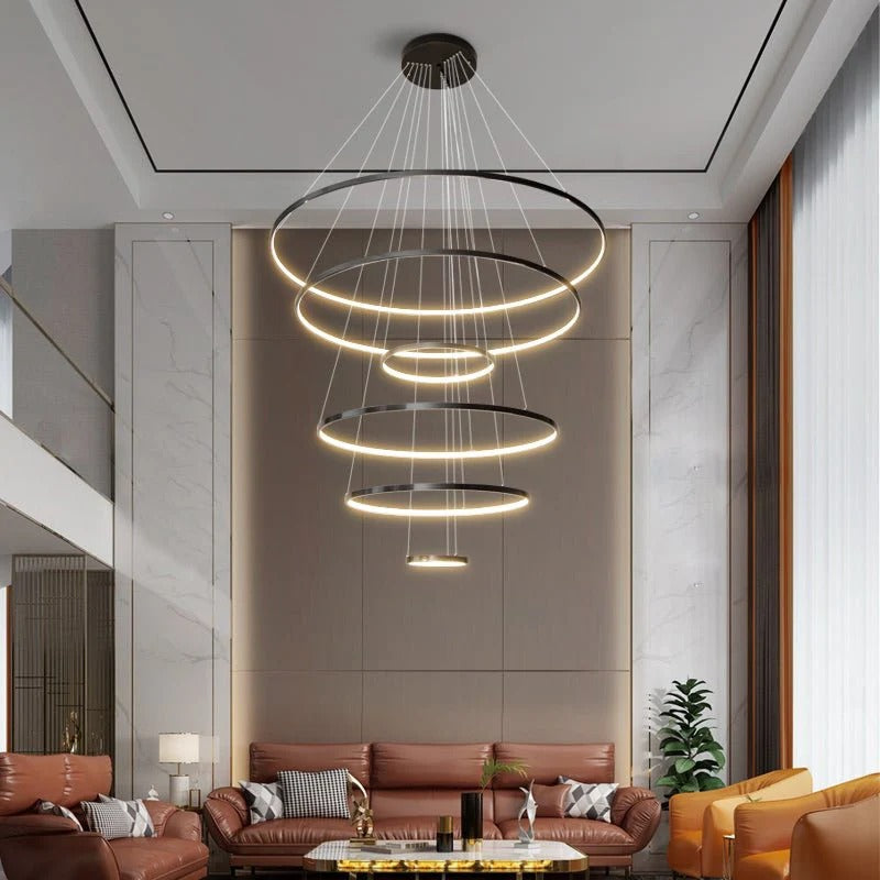 Cassida - Minimalism Circle Shape Chandelier Combo LUMINORLIGHTING