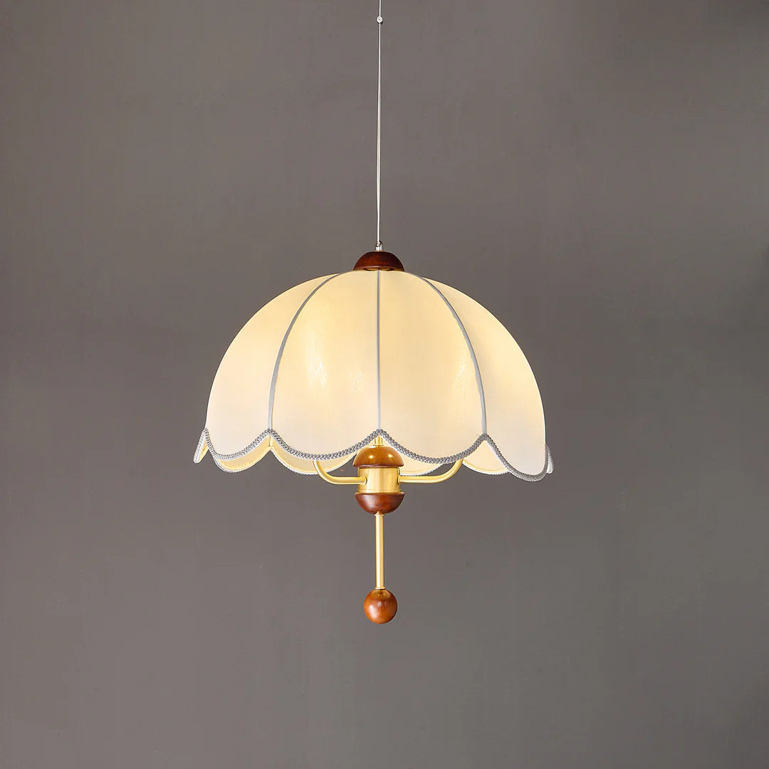 Victoria Retro Pedal Pendant Lamp, Fabric & Wood Decor, 3 Style LUMINORLIGHTING